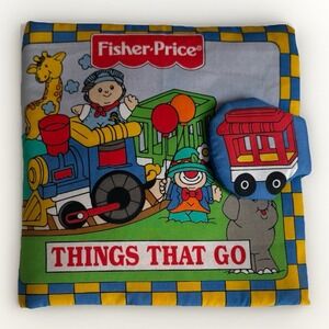 Vintage 1998 Fisher Price Soft Play Baby Toddler Cloth Things That Go Busy Book